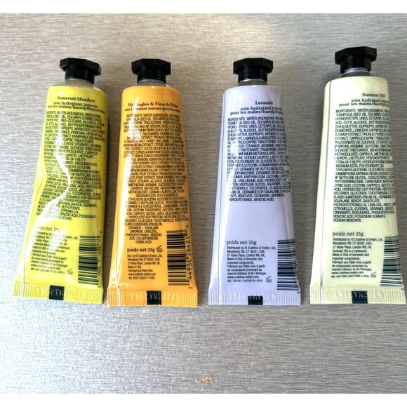 Crabtree Evelyn Hand Therapy Cream Lot x 4 Lotion 0.9 oz each NEW Set with Pouch - Picture 4 of 6